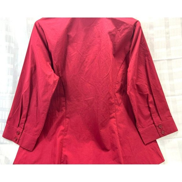 CHRISTOPHER & BANKS, Women DRESS SHIRT, 3/4 LONG sleeve, COLOR RED, SIZE M - Picture 9 of 9